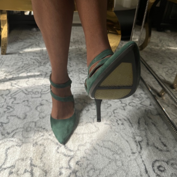 Green Nine West Heels Sz 12 - Picture 3 of 10